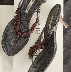 Manolo Blahnik deep purple sandals 39.5